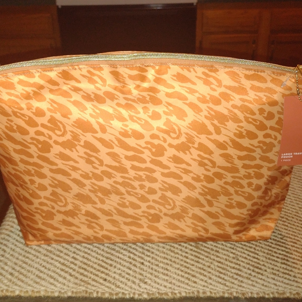 NWT Sonia Kashuk Zippered Animal Print Cosmetic Travel Bag Tote Pouch 14"x9" NEW